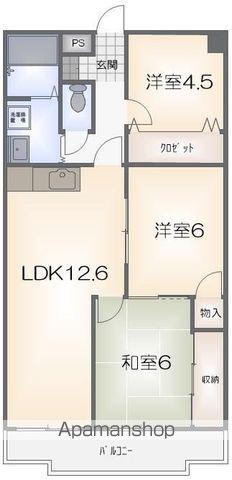 東洋ハイツP-Ⅱ(3LDK/3階)の間取り写真