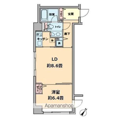 カスタリア水天宮(1LDK/9階)の間取り写真