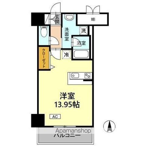 SKY GATE主税町(ワンルーム/6階)の間取り写真