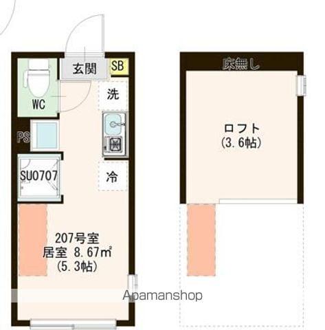 AVENIR 上石神井(ワンルーム/2階)の間取り写真