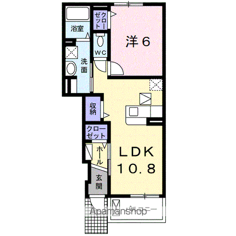 コルテーゼ Ⅲ(1LDK/1階)の間取り写真