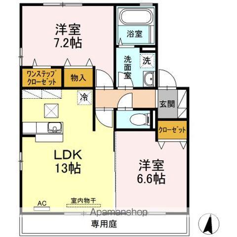 サンモール・Y A(2LDK/1階)の間取り写真