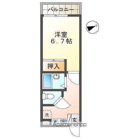 ドリームハイツ愛東3号館(1K/1階)の間取り写真