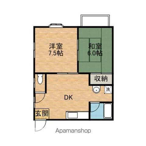 コーポ葉月(2DK/1階)の間取り写真