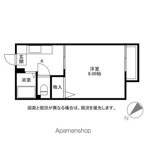 ディアスりんどうA棟(1K/2階)の間取り写真