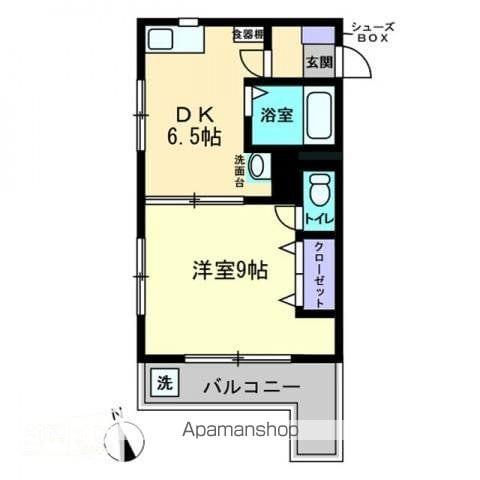 宮脇第8マンション(1DK/1階)の間取り写真