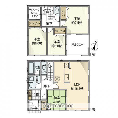 総武本線 千葉駅 バス乗車時間：19分 新畑バス停で下車 徒歩2分 2階建 築4年(4LDK)の間取り写真