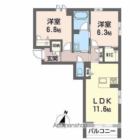 シャーメゾン ヴェルジェ(2LDK/1階)の間取り写真