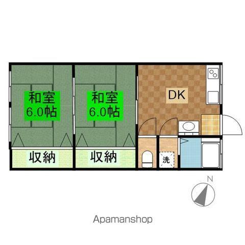 イトウハイツ(2DK/2階)の間取り写真