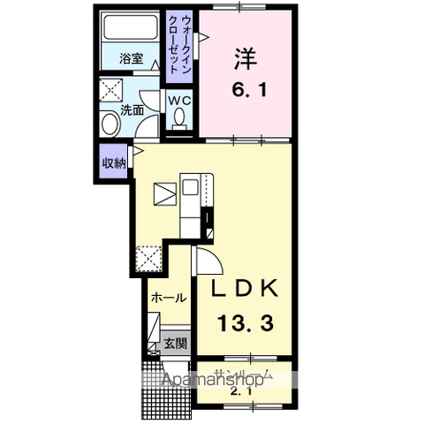 クレストⅠ(1LDK/1階)の間取り写真