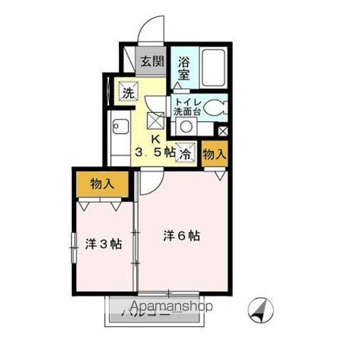 セジュールルーエ Ⅰ(2K/1階)の間取り写真