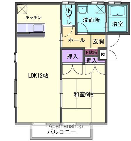 イーグルK(1LDK/1階)の間取り写真