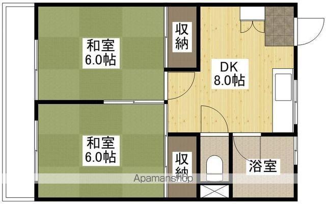上竹ビル(2DK/4階)の間取り写真