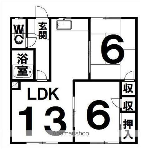 ハイツふくろう(2LDK/2階)の間取り写真