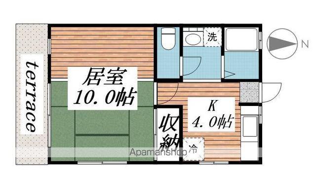 サニーハイツ園生(1K/1階)の間取り写真