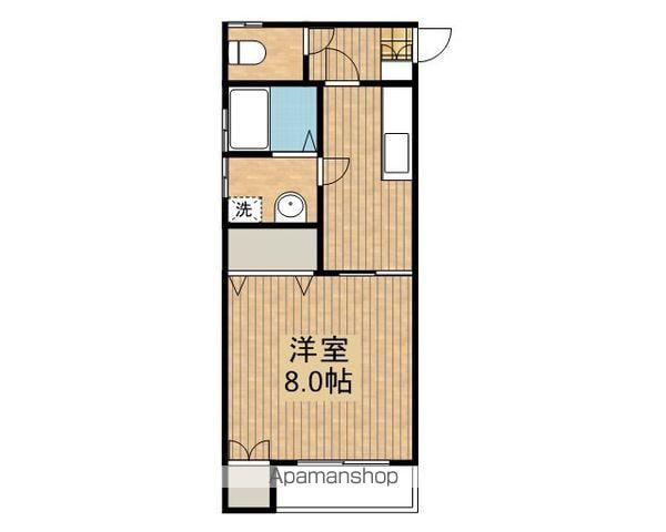 ボヌール上田(1K/2階)の間取り写真