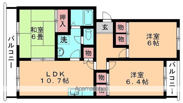シャルム検見川(3LDK/3階)の間取り写真