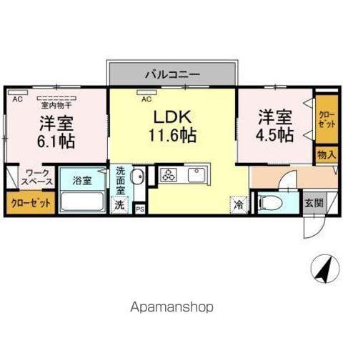 せのやⅢ(2LDK/2階)の間取り写真