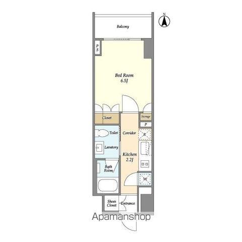 コンフォリア門前仲町(1K/6階)の間取り写真