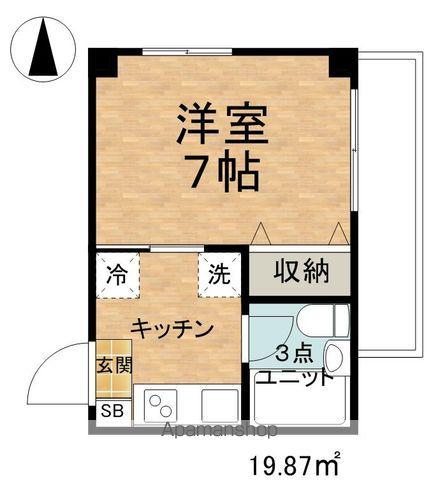 アスパイヤー下條(1K/2階)の間取り写真