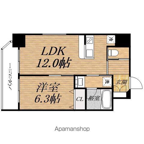 SPLENDID安土町(1LDK/12階)の間取り写真