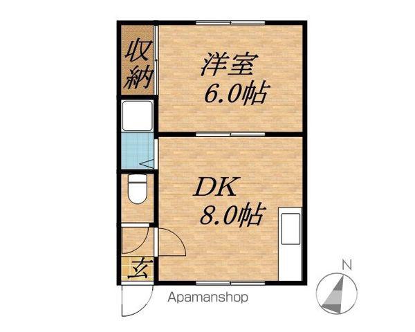 レジデンス嶺(1DK/2階)の間取り写真