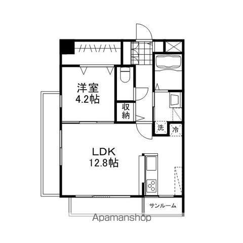 ラ・ペジブル武蔵(1LDK/7階)の間取り写真