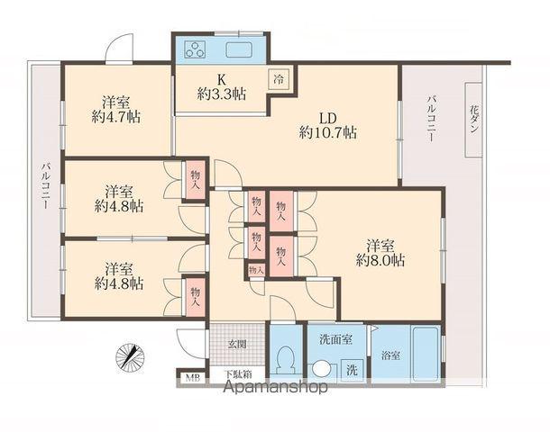 エルムコート(4LDK/3階)の間取り写真