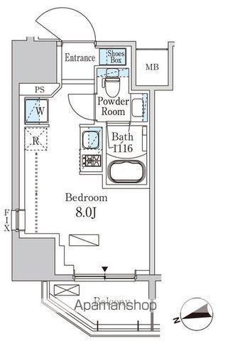 パークアクシス浦安(ワンルーム/8階)の間取り写真