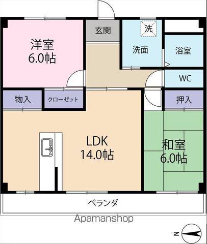 ラメゾンタナカD(2LDK/3階)の間取り写真