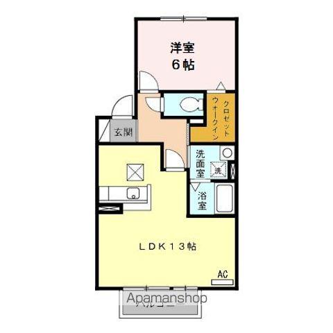 ヴェールちい(1LDK/1階)の間取り写真
