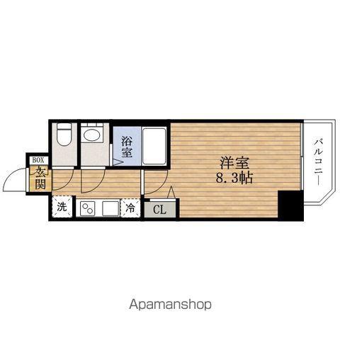 PRESSANCE谷町九丁目駅前(1K/2階)の間取り写真