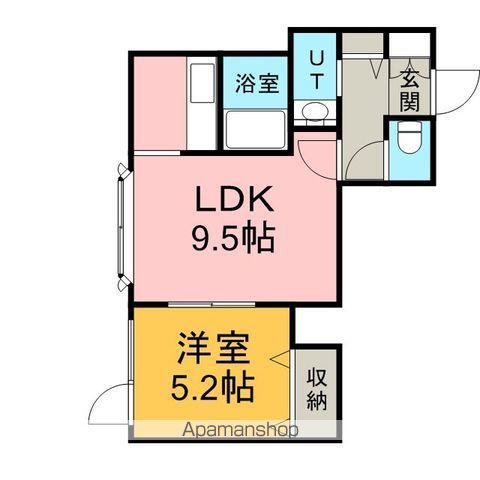 フォーサイト南郷(1LDK/2階)の間取り写真