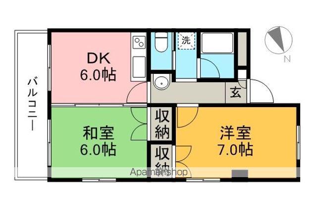 ルミネ中沢(2DK/2階)の間取り写真