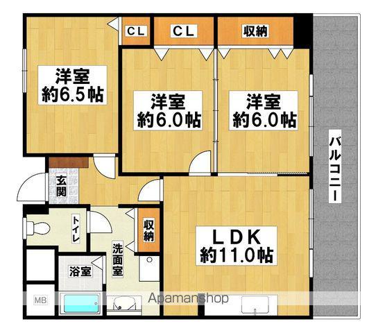 サンポートハイム堺(3LDK/2階)の間取り写真