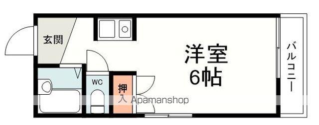 メイプル安東FⅡ(ワンルーム/1階)の間取り写真