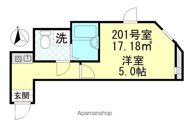 シャンテ四ツ木駅前(1K/2階)の間取り写真