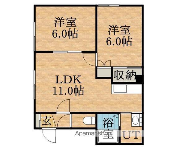 エイクシティ・ナルディ(2LDK/1階)の間取り写真