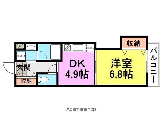アミティ武庫之荘(1DK/2階)の間取り写真
