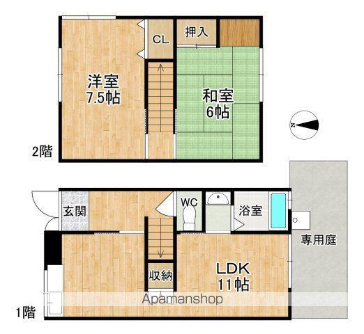 あかつきハウス(2LDK)の間取り写真