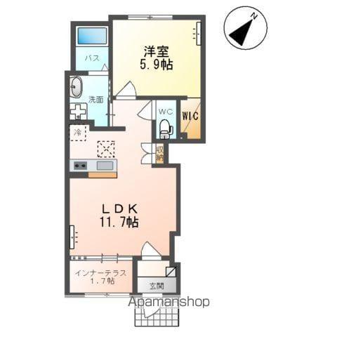 リュミエール(1LDK/1階)の間取り写真