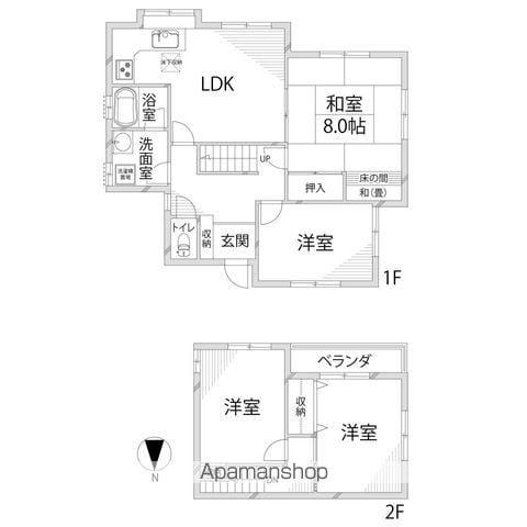 播但線 仁豊野駅 徒歩12分 2階建 築46年(4LDK)の間取り写真