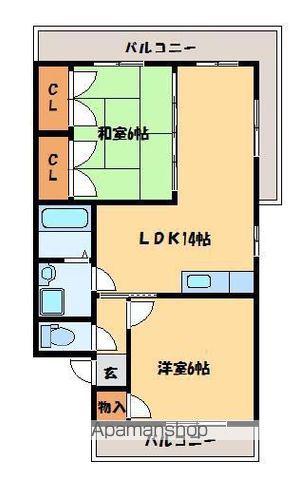 オークヒルズ707(2LDK/1階)の間取り写真