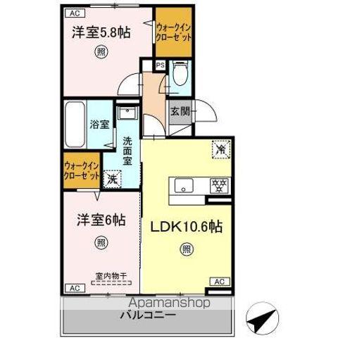 WM新八代 B(2LDK/2階)の間取り写真
