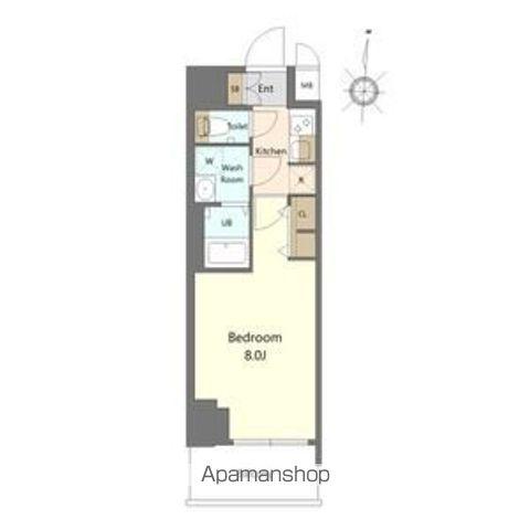 S-RESIDENCE高岳BRESA(1K/15階)の間取り写真