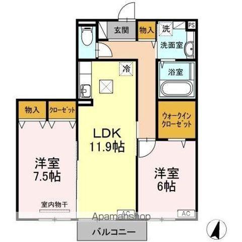 ドルチェヴィータ(2LDK/1階)の間取り写真