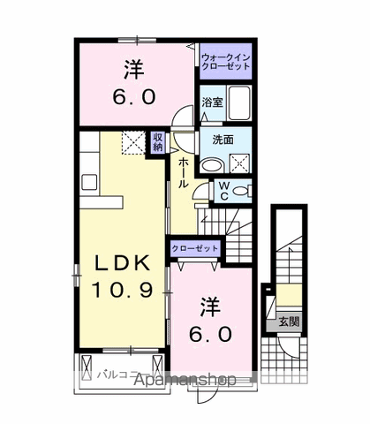 ラ ルーチェ(2LDK/2階)の間取り写真