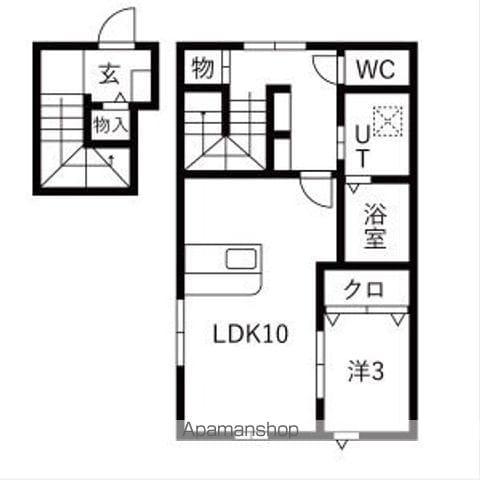 ほのむA棟(1LDK/2階)の間取り写真