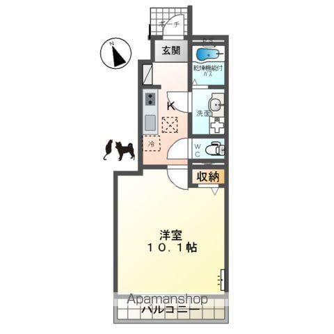 東武伊勢崎・大師線 野州山辺駅 徒歩22分 2階建 築9年(1K/1階)の間取り写真