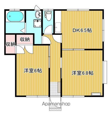 メゾン・ルミエール3(2DK/1階)の間取り写真